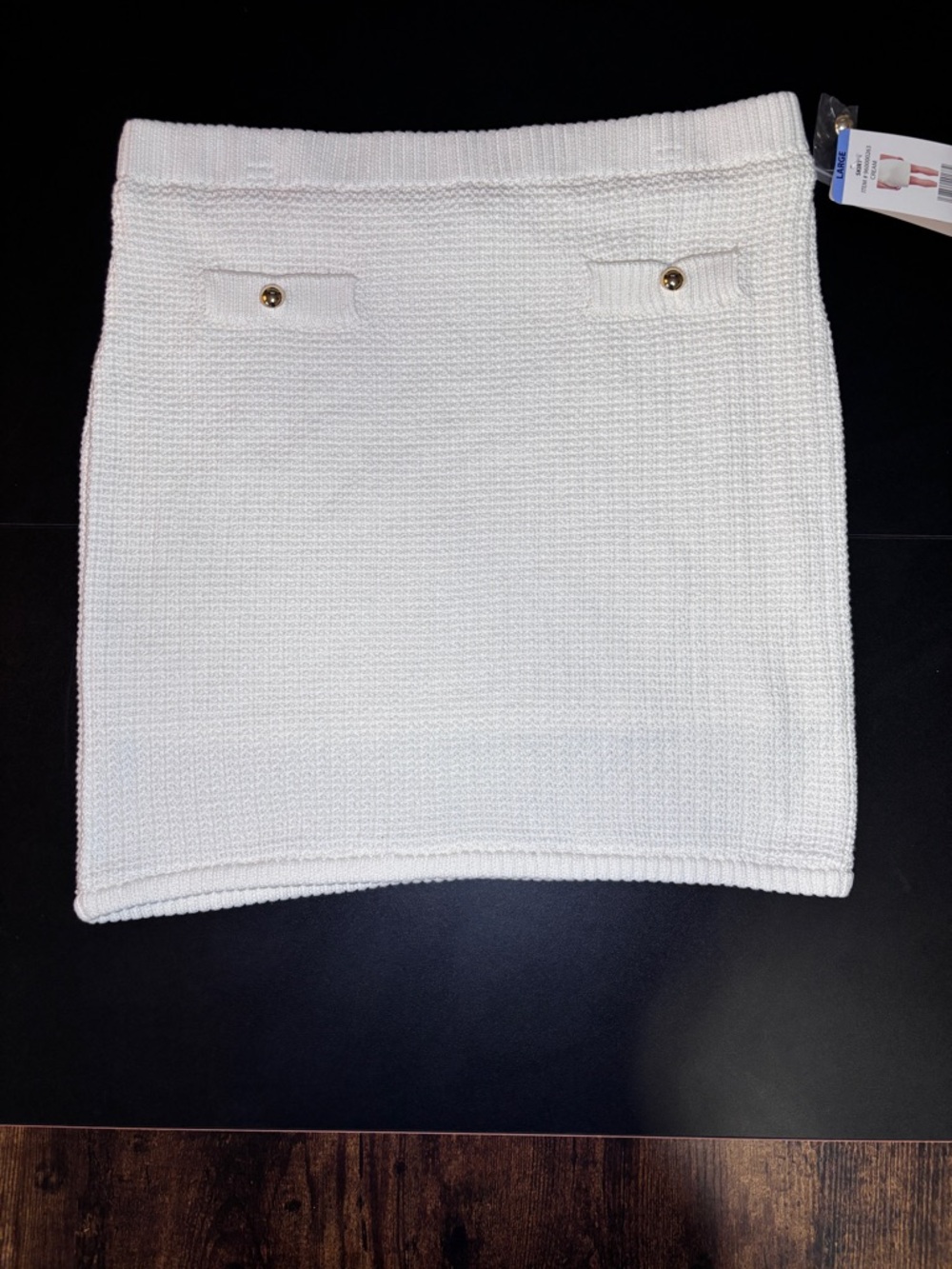 NWT French Connection Cream Textured Knit Mini Skirt